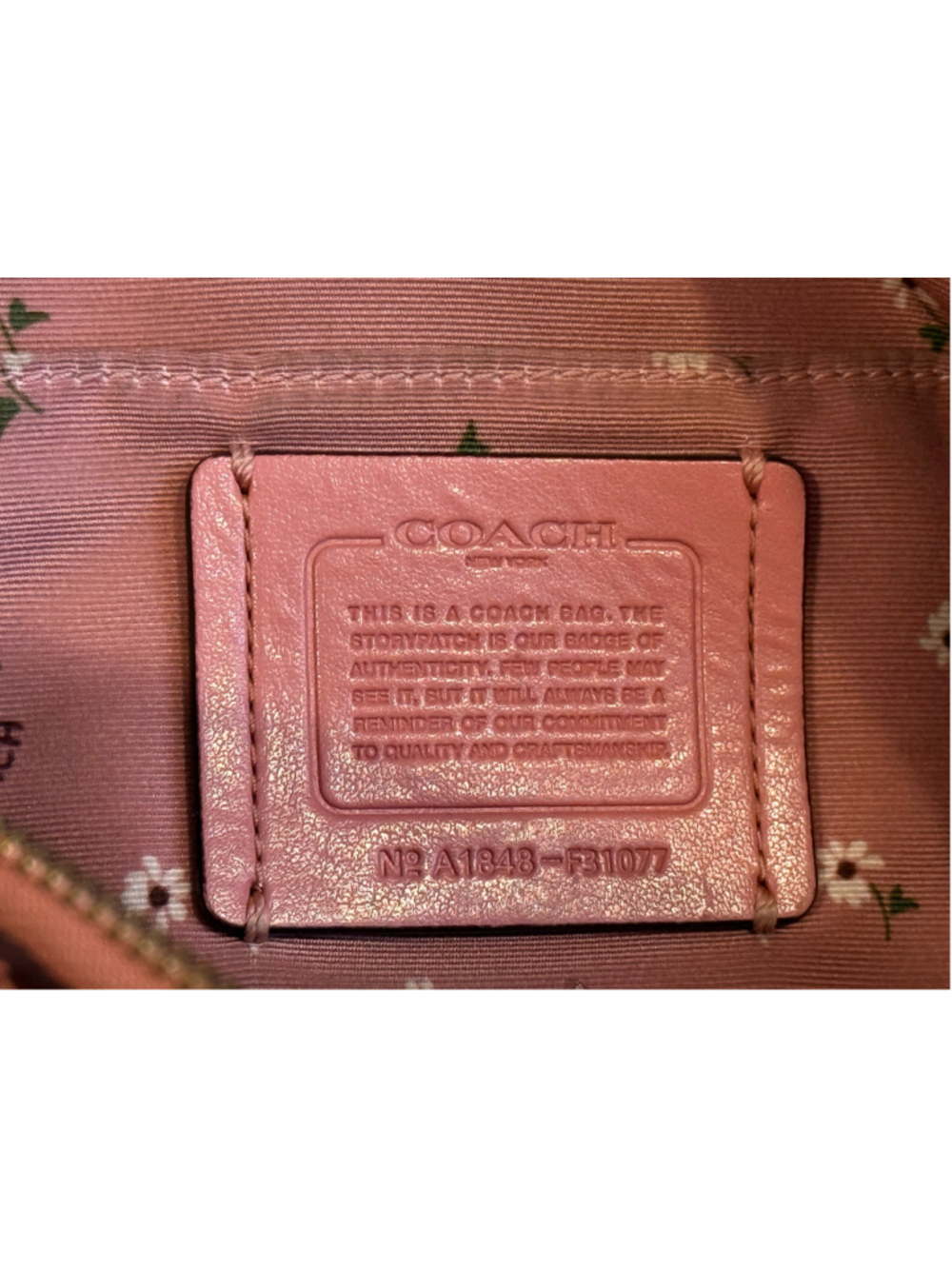 Coach F31077 Pink Pebbled Leather Crossbody Satchel Tote Purse Shoulder Bag 2018 - Picture 10 of 11